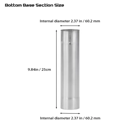 Φ6cm x 25cm底部チタン煙突  (Φ2.36in x 9.84in)  | POMOLY
