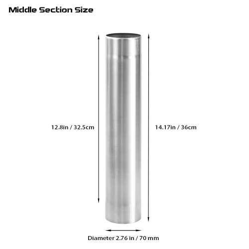 Φ7cm x 36cm (Φ2.76in x 14.17in) チタン中部延長煙突セット | POMOLY