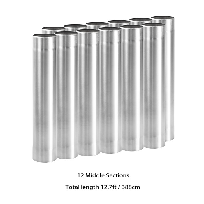 Φ7cm x 36cm (Φ2.76in x 14.17in) チタン中部延長煙突セット | POMOLY