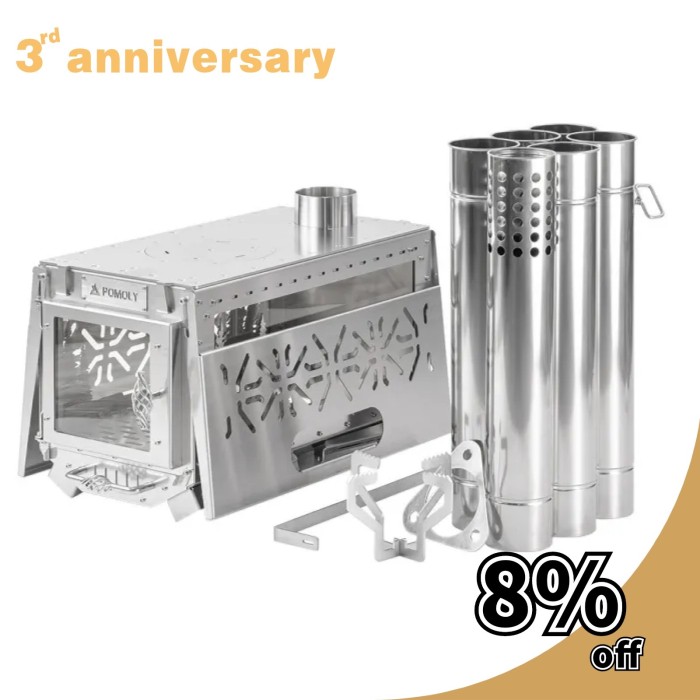 【3周年祝い】Oroqen Max 3 薪ストーブ |ポータブル式ストーブ | ホットテント キャンプ |POMOLY 2023 新品