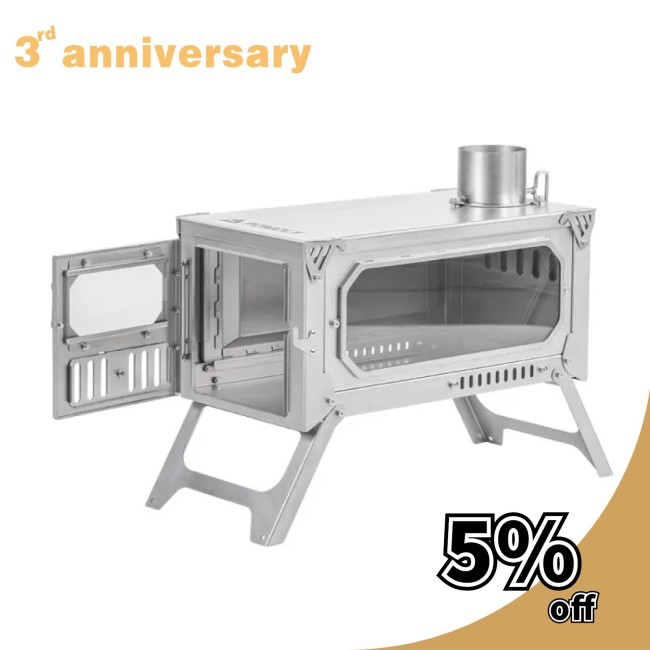 【3周年祝い】T-Brick 2.0 | ポータブル式 チタンテントストーブ  | POMOLY 2023 新品