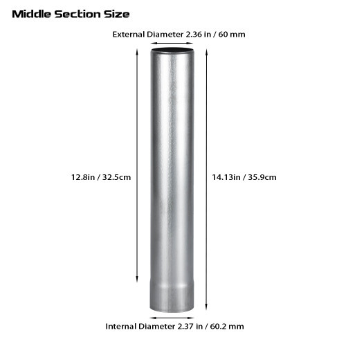 Φ6cm x 36cmチタン煙突中部煙突 | 円筒形煙突 (Φ2.36in x 14.17in) | ソリッドセクション煙突 | POMOLY