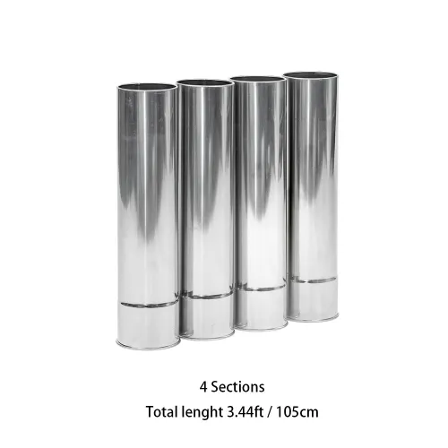 Φ7cm x 30cm ステンレス製中部煙突セット (Φ2.76in x 11.8in)  | POMOLY