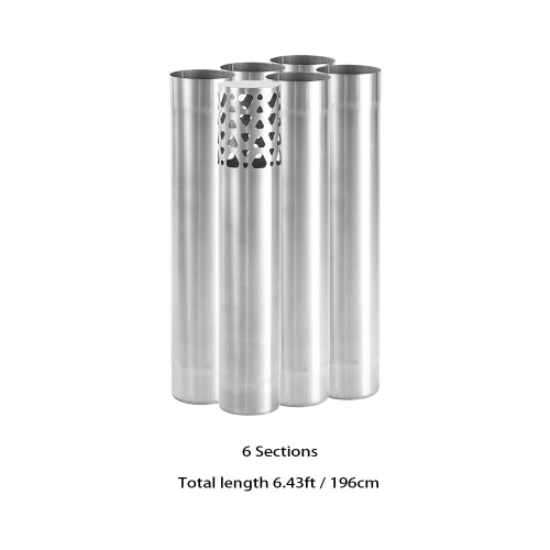 Φ7cm x36cmチタン煙突セット | 円筒形煙突 | ソリッドセクション煙突  | (Φ2.76in x 14.17in)  POMOLY
