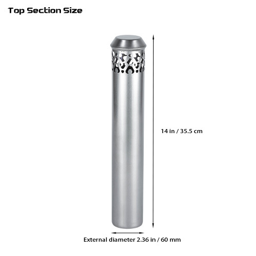 Φ6cm x 36cm チタン煙突頂部煙突｜スパークアレスタ付き(Φ2.36in x 14.17in) | 円筒形煙突 | POMOLY
