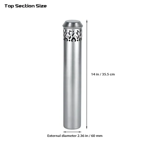 Φ6cm x 36cm チタン煙突頂部煙突｜スパークアレスタ付き(Φ2.36in x 14.17in) | 円筒形煙突 | POMOLY