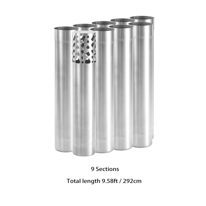 Φ7cm x36cmチタン煙突セット | 円筒形煙突 | ソリッドセクション煙突  | (Φ2.76in x 14.17in)  POMOLY