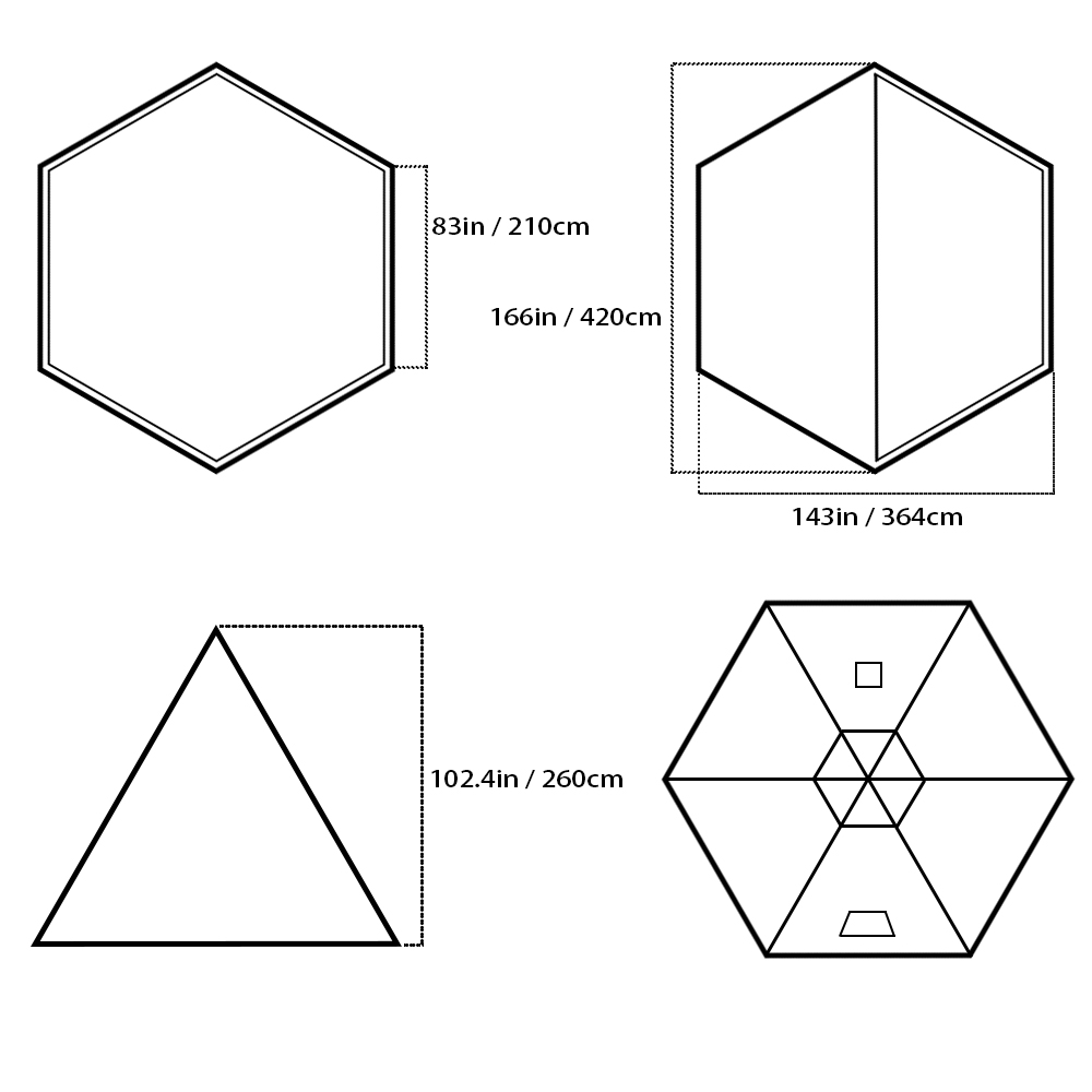 HEX Plus ワンポールテント| 2-4人用 煙突穴付き| POMOLY