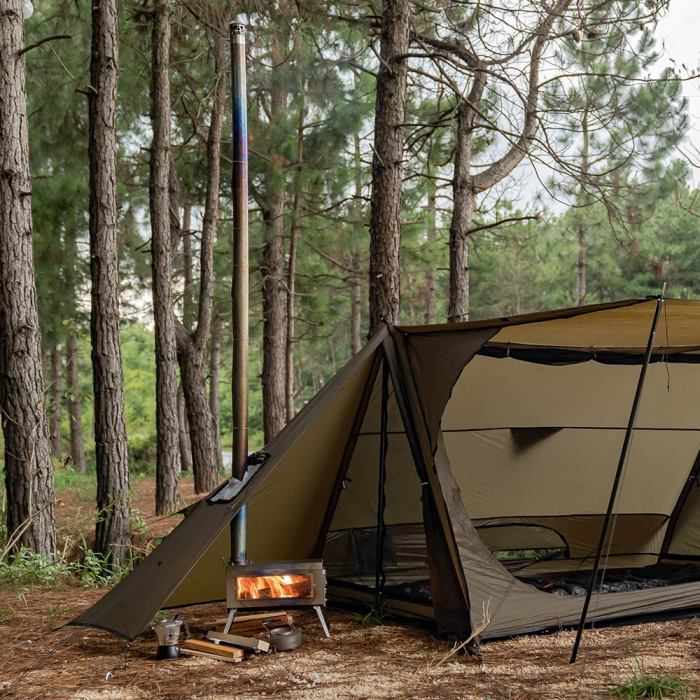 STOVEHUT 20 超軽量 パップテント | 前室あり 軍幕テント煙突穴付き  
