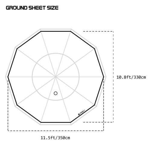 Circle 6用難燃性グランドシート（​​ストーブ部分）|グランドシートのみ