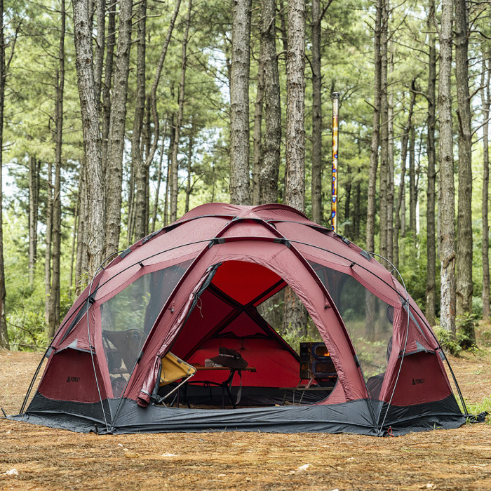 POMOLY ドームテント | Dome X4 Pro 大型自立式テント(Red) 2人用 4人ファミリーテント キャンプ