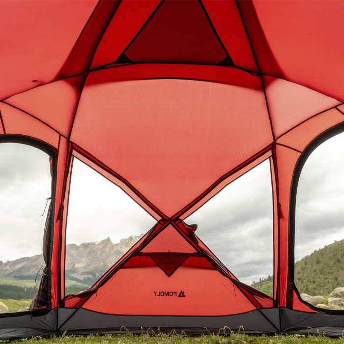 POMOLY ドームテント | Dome X4 Pro 大型自立式テント(Red) 2人用 4人ファミリーテント キャンプ