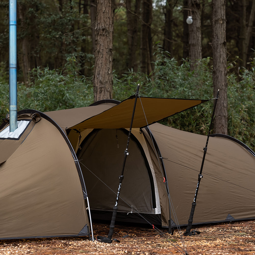 POMOLY Locomotive 2 トンネルテント 煙突穴付き 新品 Locomotive 2 トンネルテント | 1~2人用 ソロテント | 煙突穴付き POMO