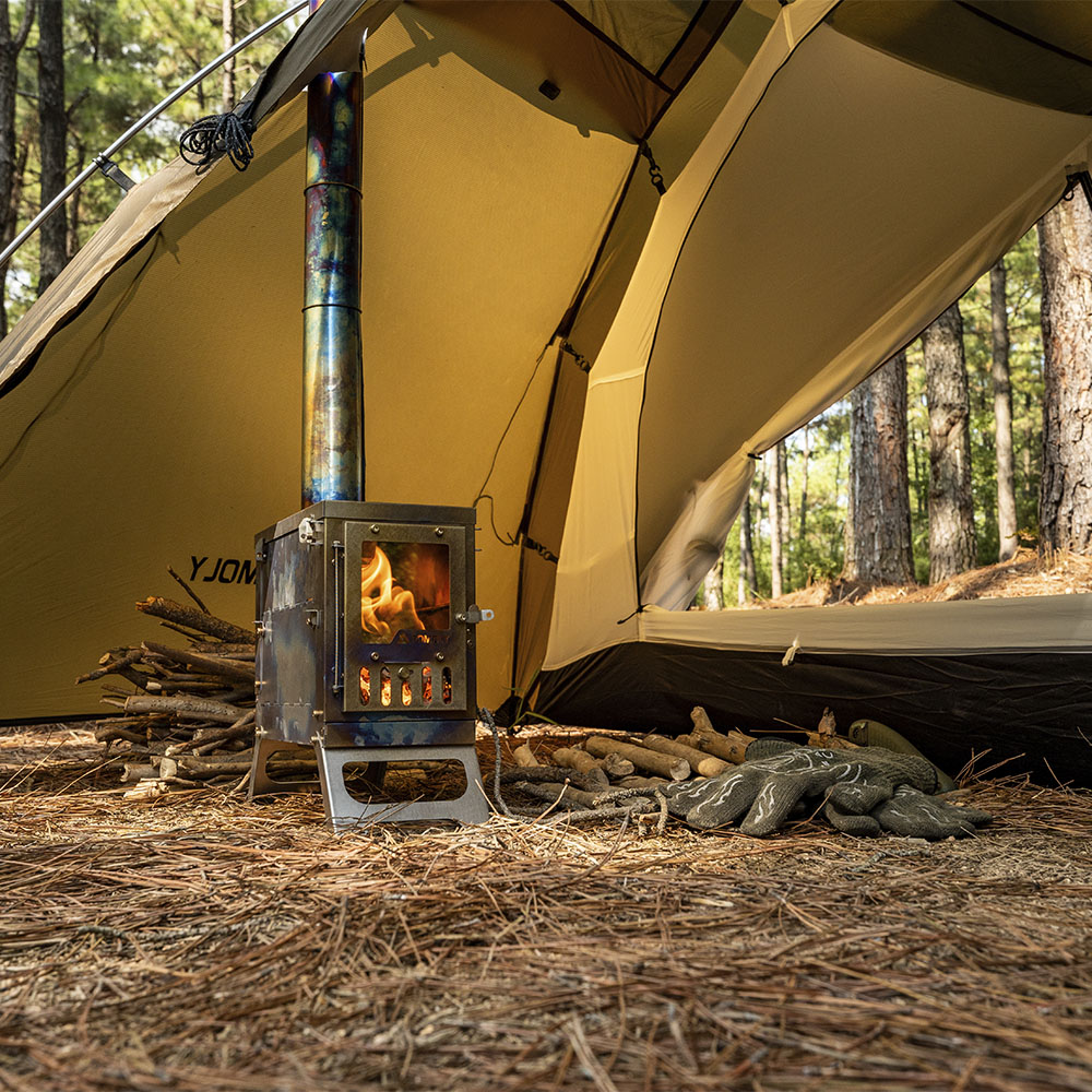 X-Ti Mini チタン製薪ストーブ | 2段式折りたたみ式 コンパクト