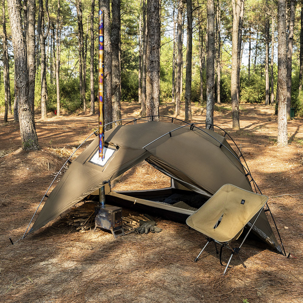 ポモリー X-Ti Mini チタン製薪ストーブ 超軽量POMOLY 新作 X-Ti Mini チタン製薪ストーブ | 2段式折りたたみ式 コンパクト