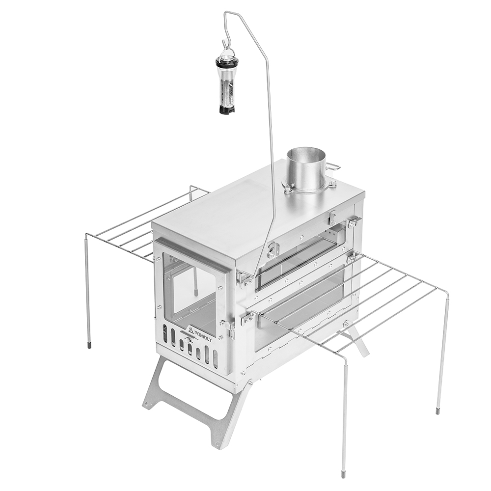ポモリー X-Ti Mini チタン製薪ストーブ 超軽量POMOLY 新作 X-Ti Mini チタン製薪ストーブ | 2段式折りたたみ式 コンパクト
