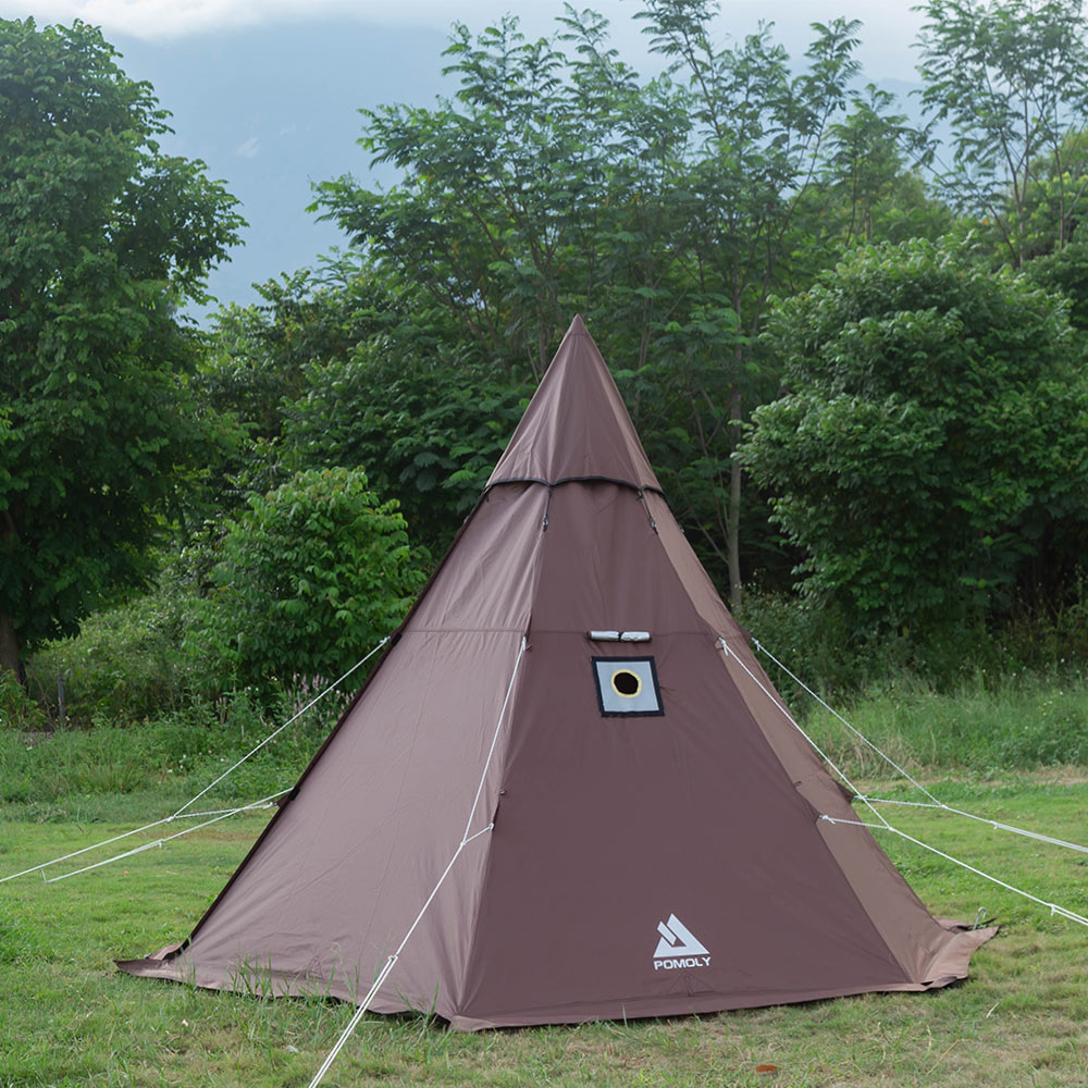 Pomoly HEX ワンポールテント 薪ストーブテント 2-3人用 （煙突 穴）