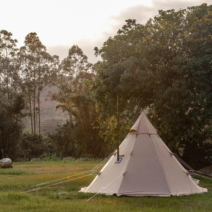 POMOLY YARN Octa TC ワンポールテント 3-5人用 ティピーテント煙突穴付き