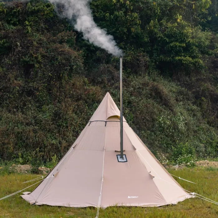 POMOLY YARN Octa TC ワンポールテント 3-5人用 ティピーテント煙突穴付き