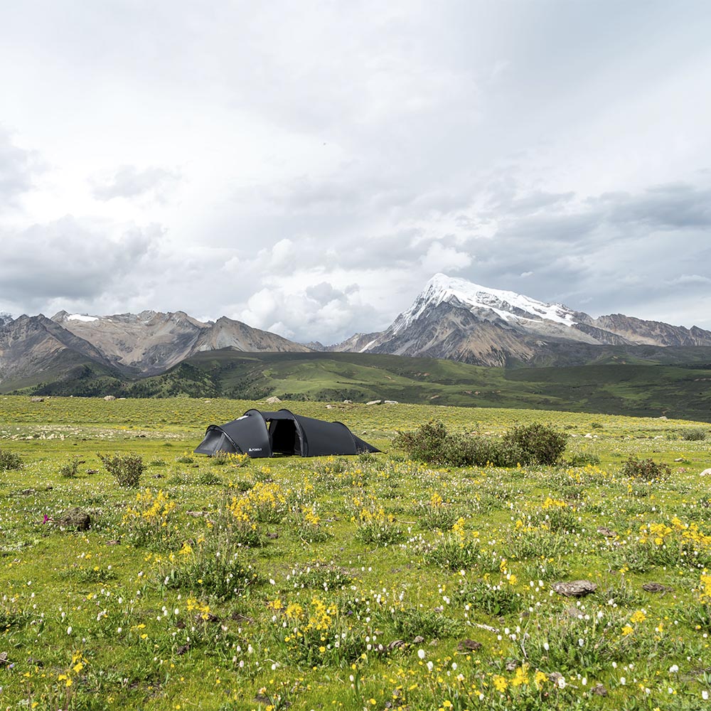 POMOLY トンネル型テント Openvista 2 | 煙突穴付き キャンプテント POMOLY