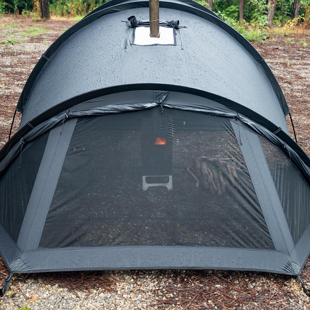 POMOLY トンネル型テント Openvista 2 | 煙突穴付き キャンプテント POMOLY