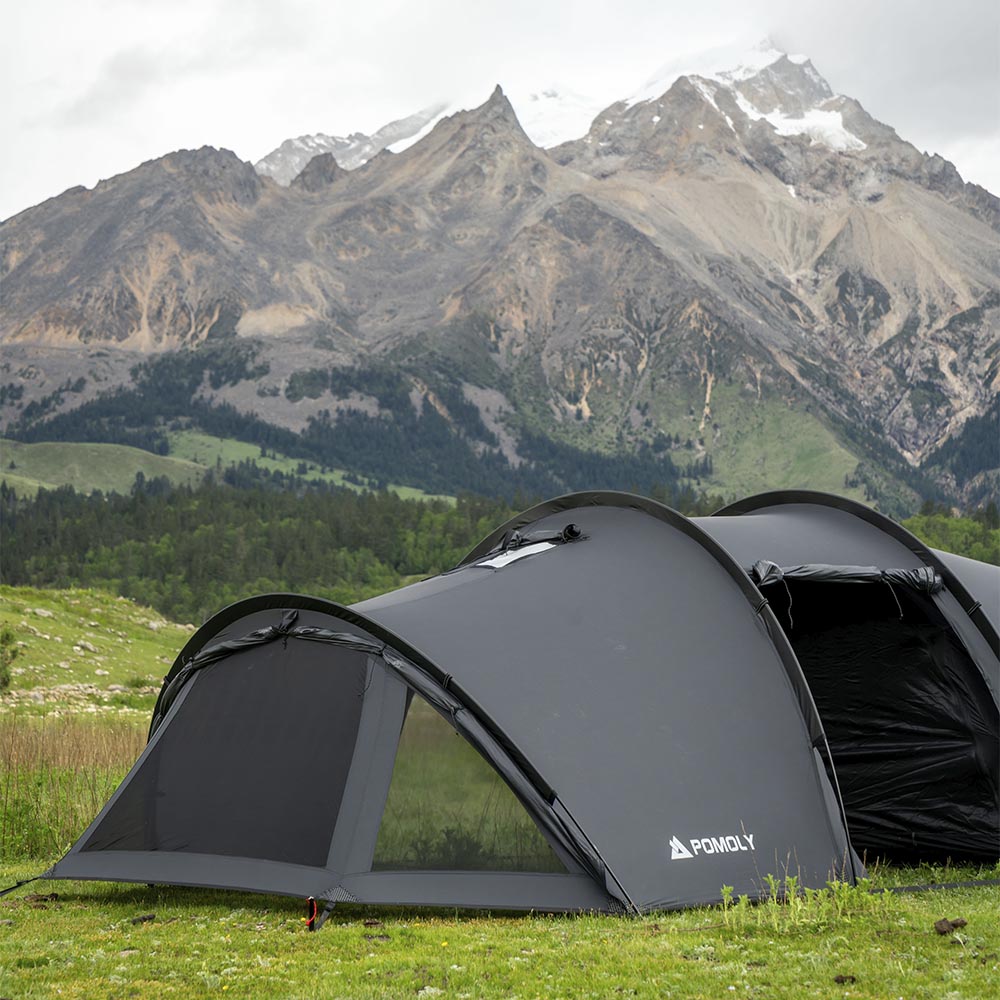 POMOLY トンネル型テント Openvista 2 | 煙突穴付き キャンプテント POMOLY