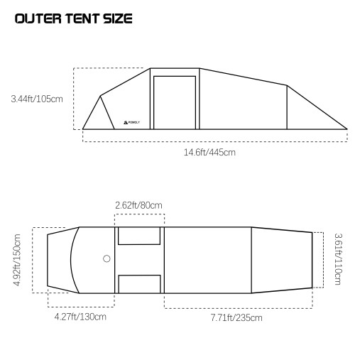 Openvista 2 トンネルテント | オープンビスタ2  ソロテント 1~2人用 | POMOLY