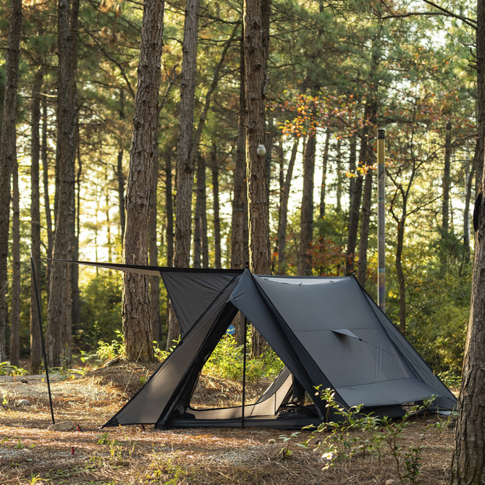 STOVEHUT 20 パップテント |  ブルーグレー 軽量 軍幕テント 前室あり | POMOLY 2025 新商品
