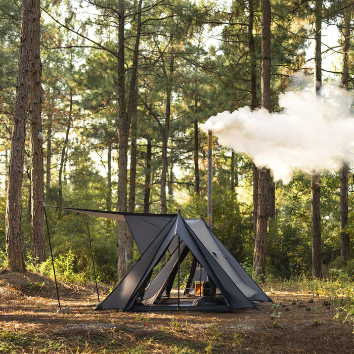 STOVEHUT 20 パップテント |  ブルーグレー 軽量 軍幕テント 前室あり | POMOLY 2025 新商品