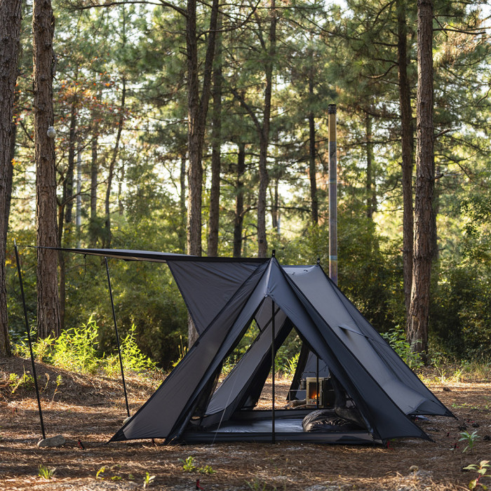 STOVEHUT 20 パップテント |  ブルーグレー 軽量 軍幕テント 前室あり | POMOLY 2025 新商品