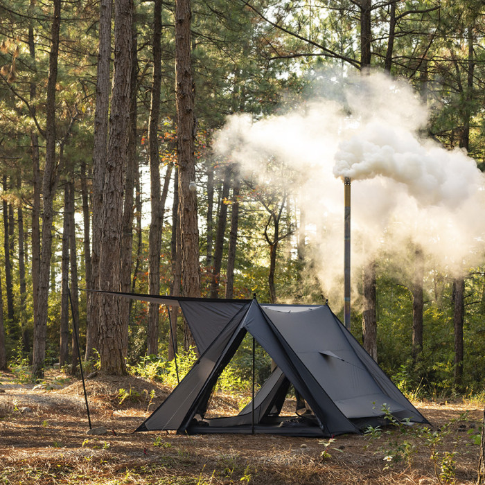 STOVEHUT 20 パップテント |  ブルーグレー 軽量 軍幕テント 前室あり | POMOLY 2025 新商品