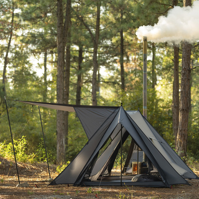 STOVEHUT 20 パップテント |  ブルーグレー 軽量 軍幕テント 前室あり | POMOLY 2025 新商品