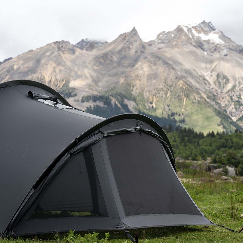 POMOLY トンネル型テント Openvista 2 | 煙突穴付き キャンプテント POMOLY