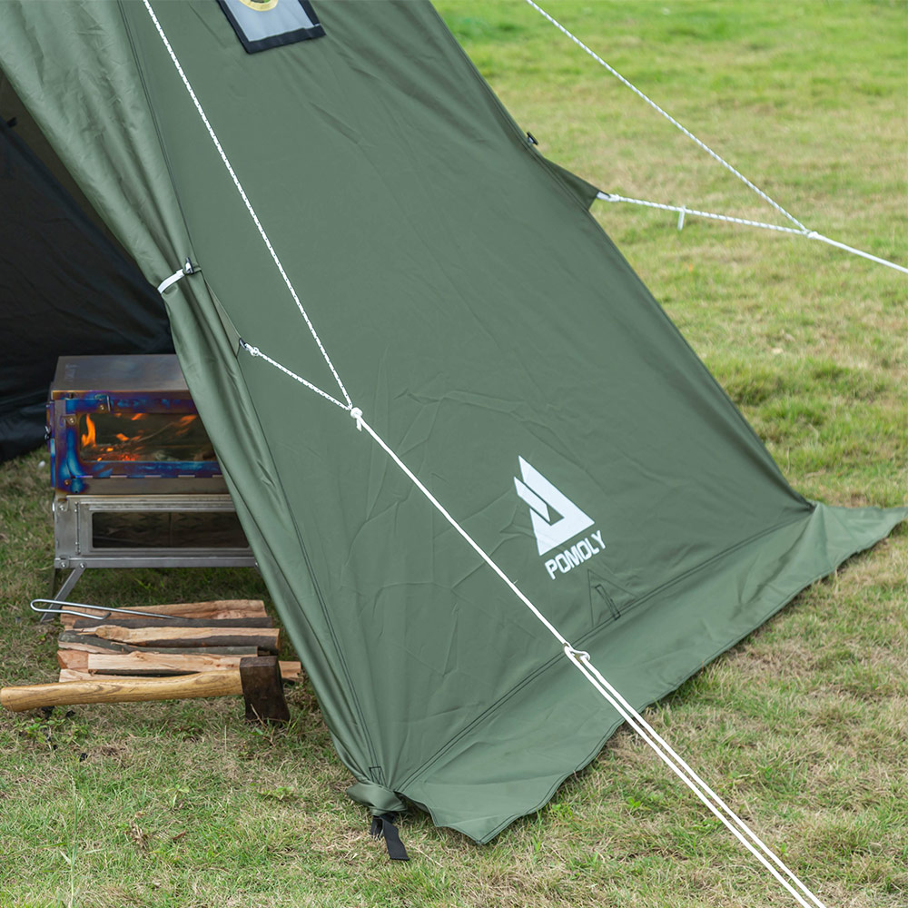 Pomoly HEX ワンポールテント 薪ストーブテント 2-3人用 （煙突 穴）