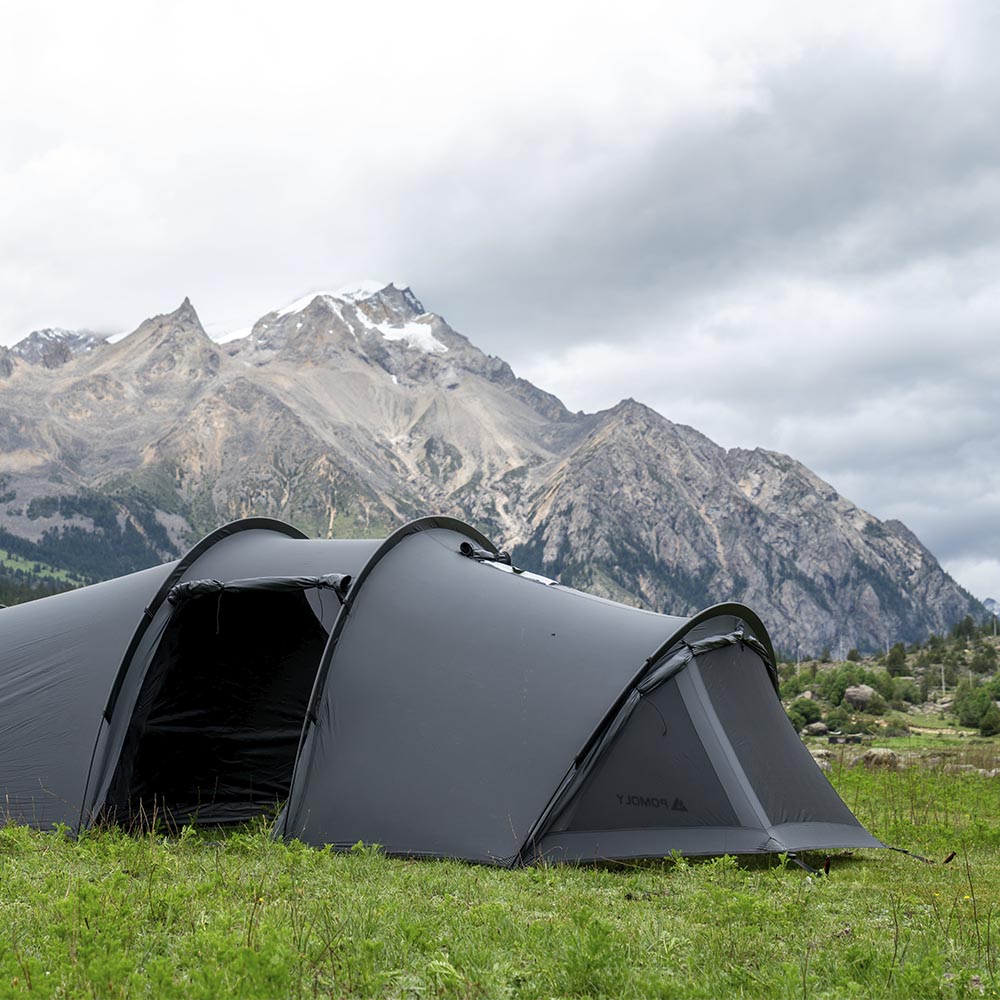 POMOLY トンネル型テント Openvista 2 | 煙突穴付き キャンプテント POMOLY