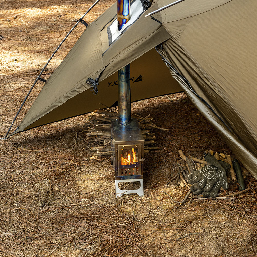 X-Ti Mini チタン製薪ストーブ | 2段式折りたたみ式 コンパクト