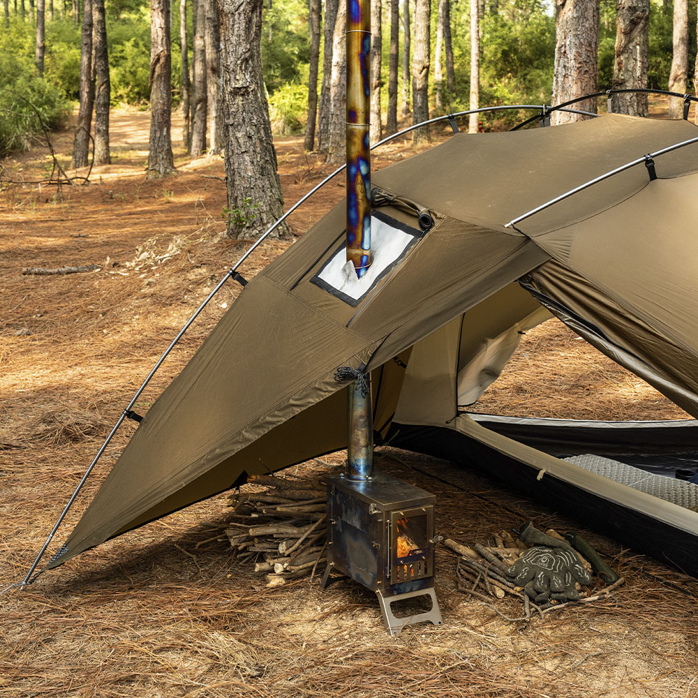 X-Ti Mini チタン製薪ストーブ | 2段式折りたたみ式 コンパクト