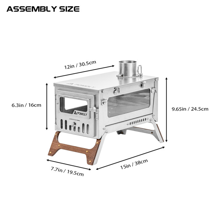 T1 Mini 3 | 3.0Ver. ソロキャンプ用折りたたみ式チタン薪ストーブ | POMOLY 2026年新作