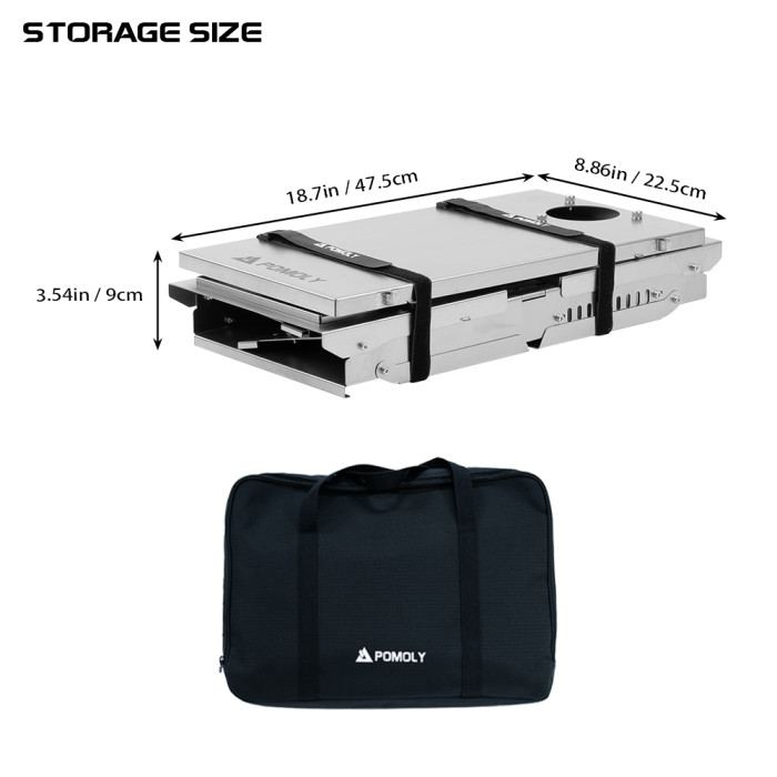 T1 Ultra 3 | 3.0Ver. 折りたたみ式チタン薪ストーブ | POMOLY 2026年新作