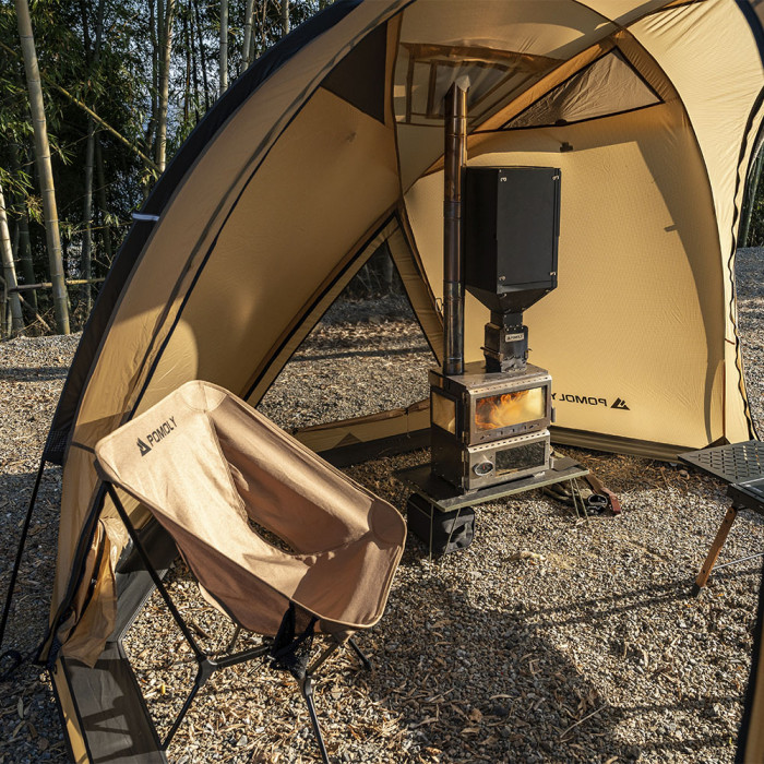 キャンプ用ターボチャージャーペレットバーナー｜アウトドア用ポータブルペレットボックス｜POMOLY 2026年新作