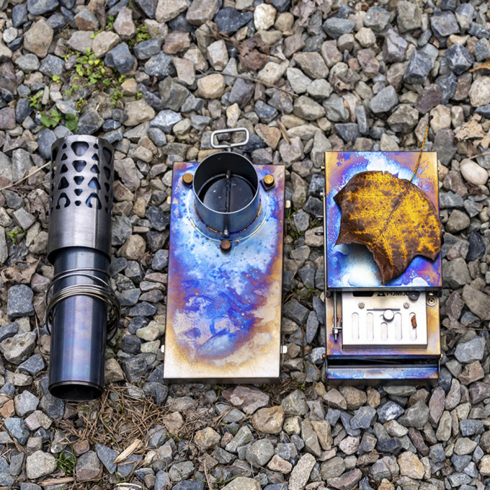 X-Ti Nano チタン製薪ストーブ | 2段式折りたたみ式 コンパクト | POMOLY 2025年新作