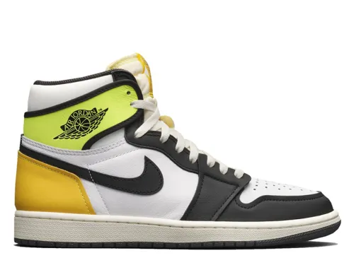 Jordan 1 Retro High White Black Volt University Gold