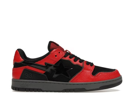 A Bathing Ape Bape SK8 Sta Red Black
