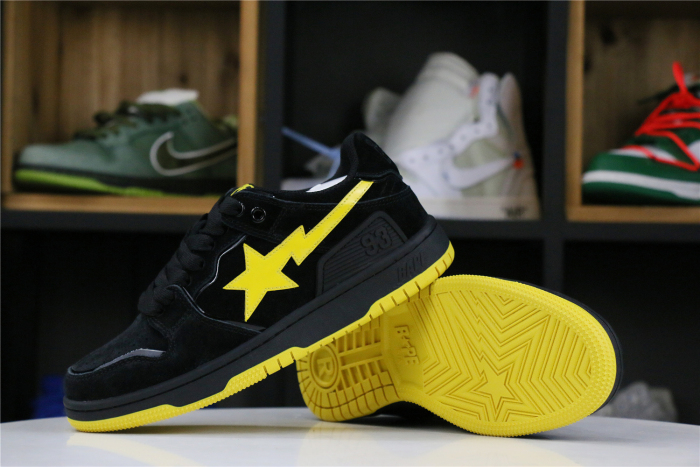 A Bathing Ape Sk8 Sta Black Electric Yellow