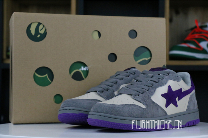 A Bathing Ape Court Sta Mist Grey Royal Purple