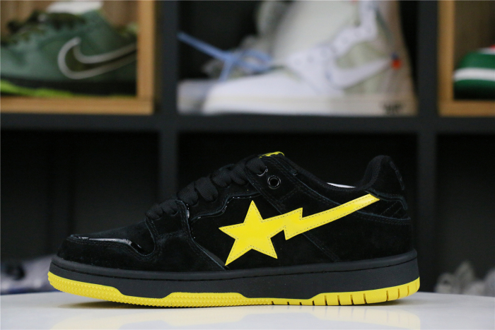 A Bathing Ape Sk8 Sta Black Electric Yellow