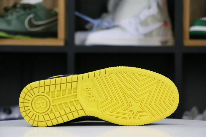 A Bathing Ape Sk8 Sta Black Electric Yellow