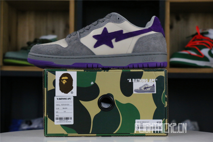 A Bathing Ape Court Sta Mist Grey Royal Purple