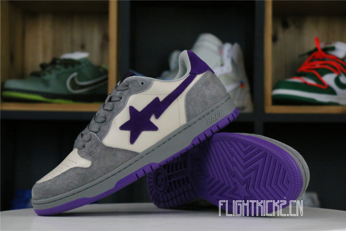 A Bathing Ape Court Sta Mist Grey Royal Purple