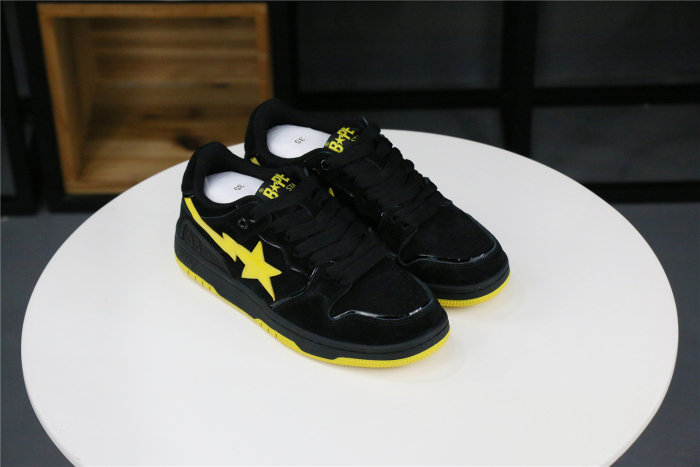 A Bathing Ape Sk8 Sta Black Electric Yellow